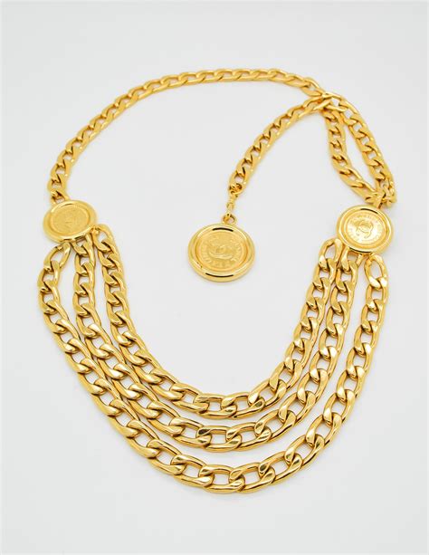 gold plated chanel belt|vintage chanel gold chain belt.